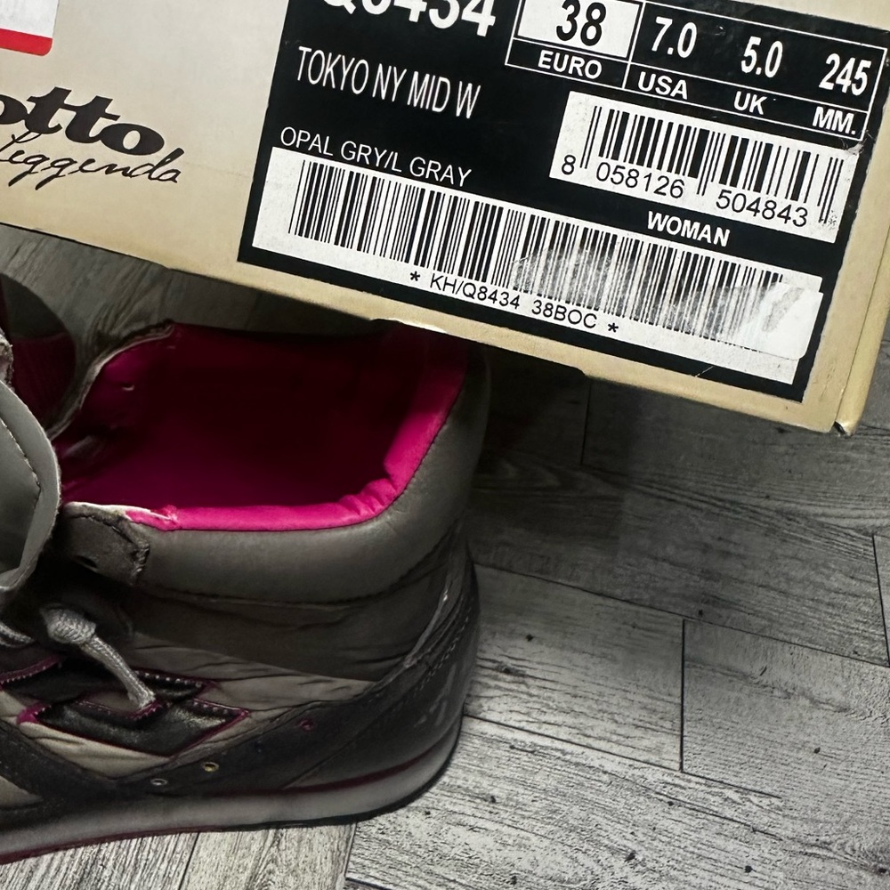 New! LOTTO Women's Stylish Gray and Pink High-Top Sneakers. Size 7 - Picture 10 of 11